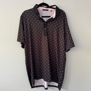 Greyson Black and Pink Polka Dot Polo Shirt